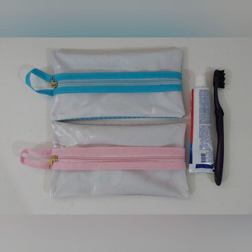 Necessaire para Kit Higiene - Rosa e Azul