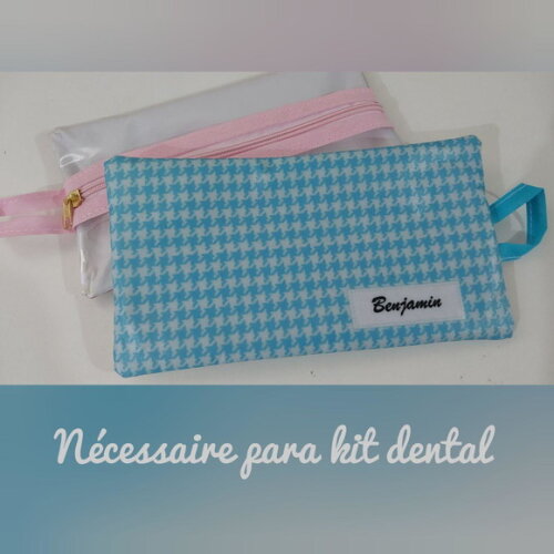 Necessaire para Kit Higiene - Rosa e Azul