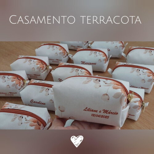 Necessaire Personalizada - Casamento Terracota
