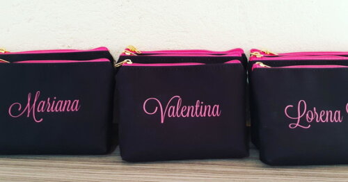 Necessaire personalizada - Pink e preto