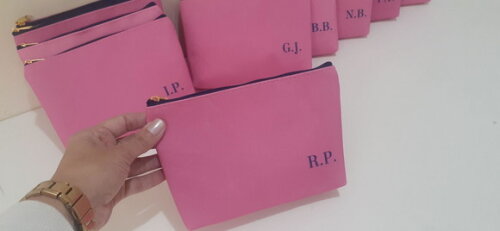 Necessaire personalizada - Rosa e azul