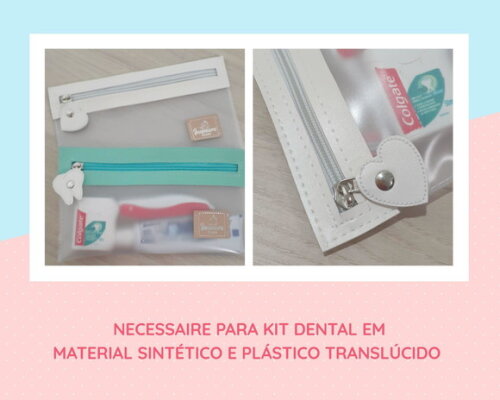 Necessaire porta escova de dente - coração e dentinho
