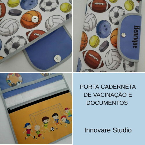 Porta caderneta de vacinação e documentos da criança