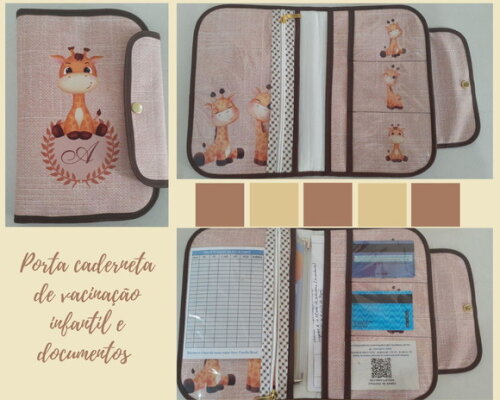 PORTA DOCUMENTOS INFANTIL - GIRAFINHA