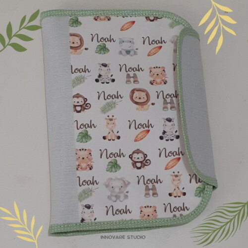 PORTA DOCUMENTOS INFANTIL - SAFARI AQUARELA