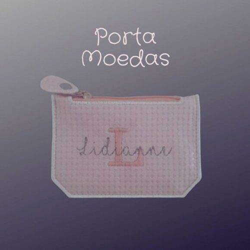 Porta moedas em sintético - bordado