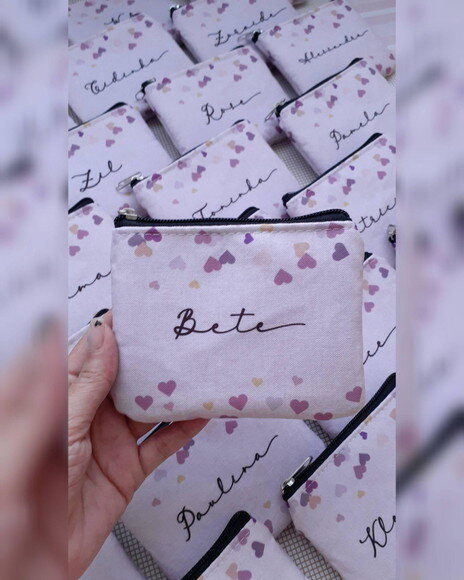 Porta Moedas Personalizado - Corações