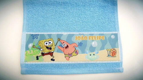 Toalha de mão personalizada Bob Esponja