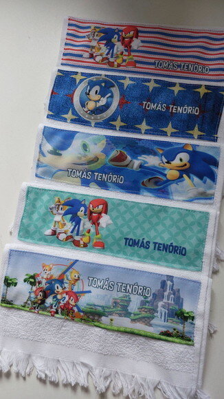 Toalha de Mão Personalizada Sonic