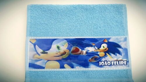 Toalha de mão personalizada Sonic