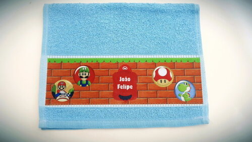 Toalha de mão personalizada Super Mário