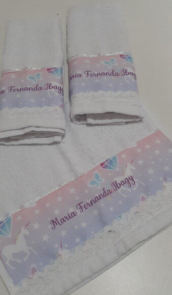 Toalha de mão personalizada Unicórnio