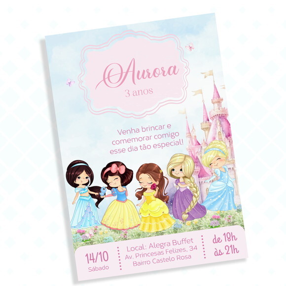 Convconvite Digital Princesas Cute / Princesas Baby