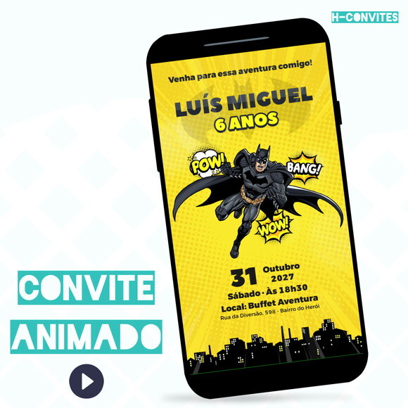 Convite Animado Batman