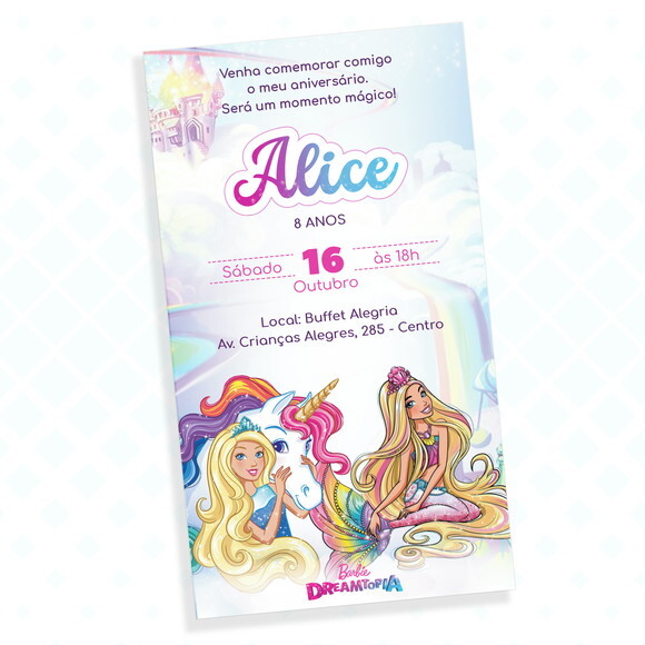 Convite Digital Barbie Dreamtopia