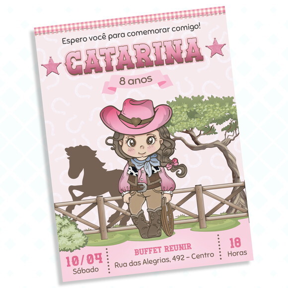 Convite Digital Boiadeira / Cowgirl