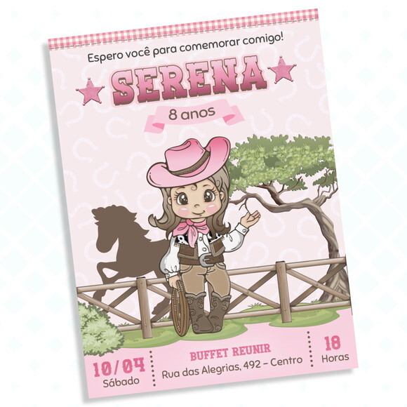 Convite Digital Boiadeira / Cowgirl