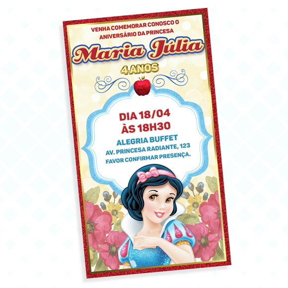 Convite Digital Branca de Neve