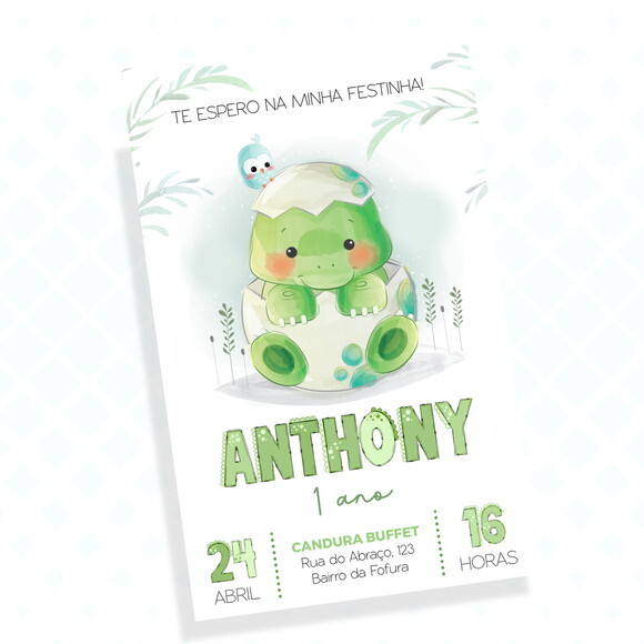 Convite Digital Dino Baby