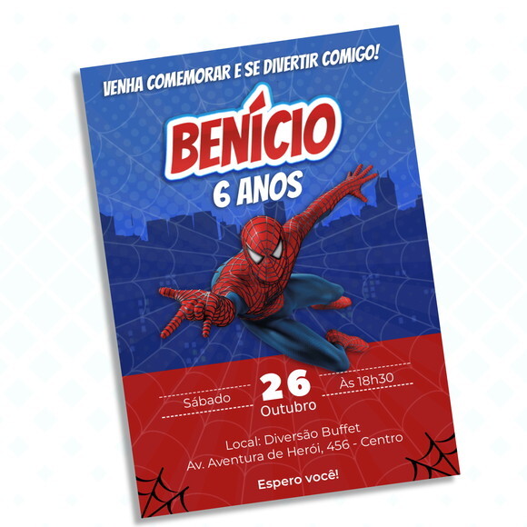 Convite Digital Homem Aranha