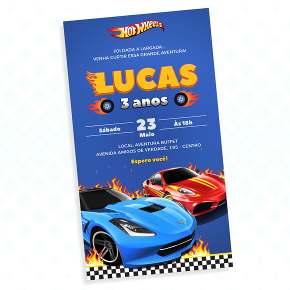 Convite Digital Hotwheels