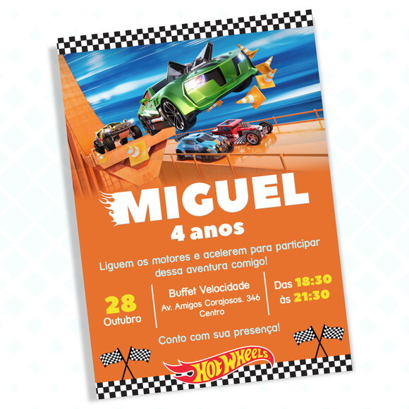 Convite Digital Hotwheels