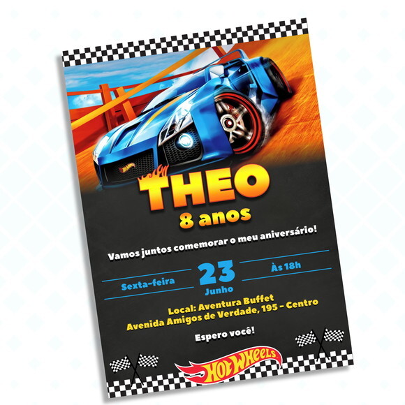 Convite Digital Hotwheels