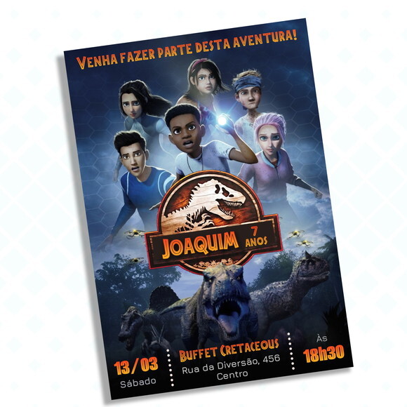 Convite Digital Jurassic Park Acampamento Jurássico