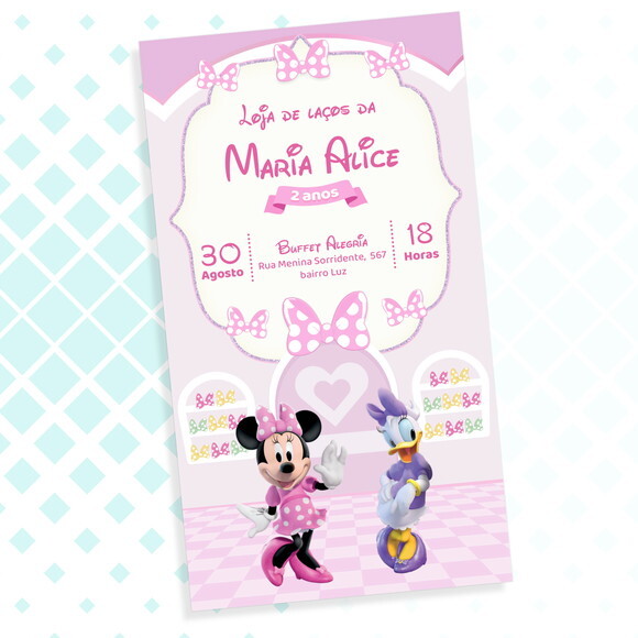 Convite Digital Loja de Laços da Minnie