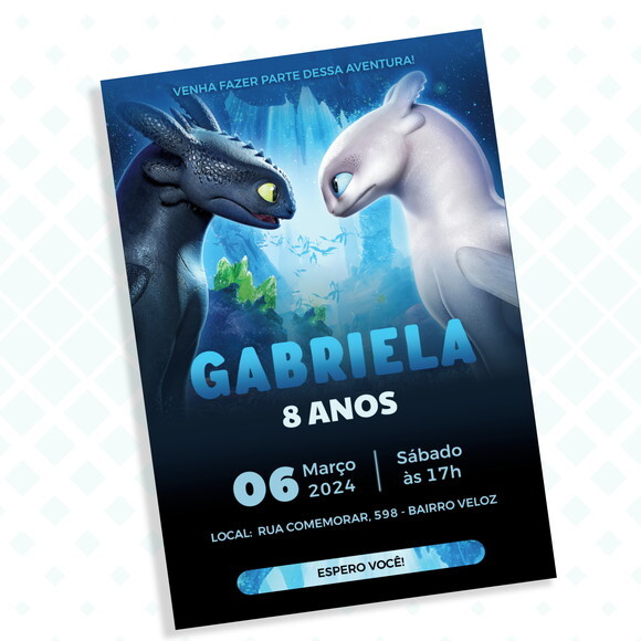 Convite Digital Personalizado Como Treinar o Seu Dragão