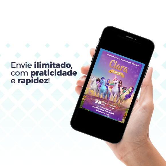 Convite Digital Personalizado Academia Unicórnio