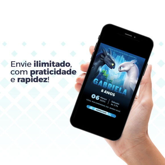 Convite Digital Personalizado Como Treinar o Seu Dragão