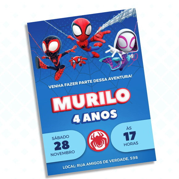 Convite Digital Spidey e Seus Amigos