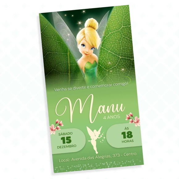 Convite Digital Tinker Bell / Sininho