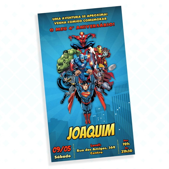 Convite Digital Vingadores