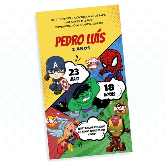 Convite Digital Vingadores Baby