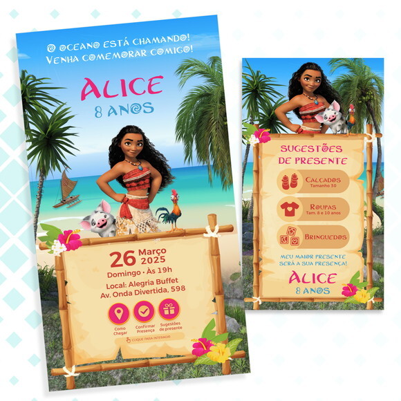 Convite Interativo Moana