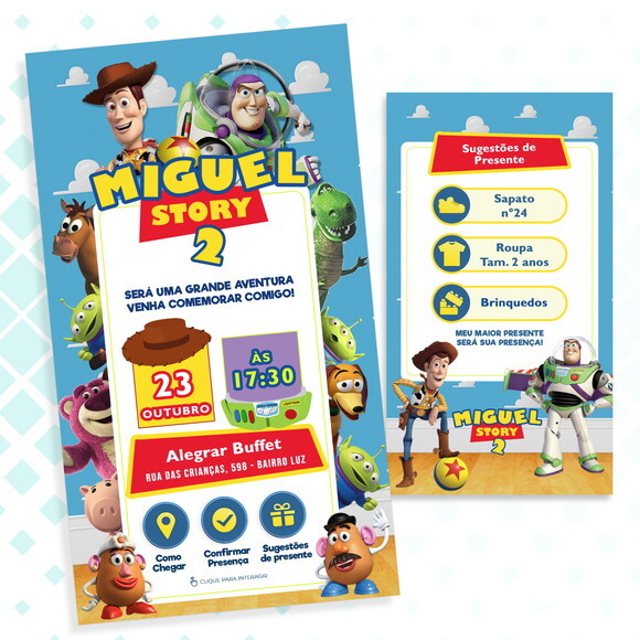 Convite Interativo Toy Story