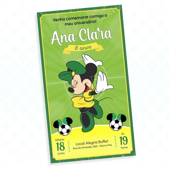 Convite Virtual Copa do Mundo Minnie