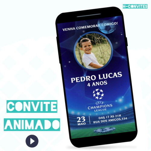 Convite Animado Champions