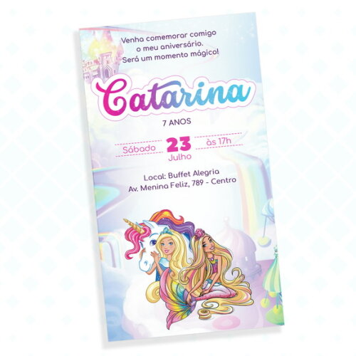 Convite Digital Barbie Dreamtopia