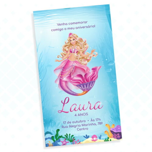 Convite Digital Barbie Sereia