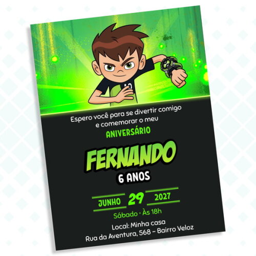 Convite Digital Ben 10