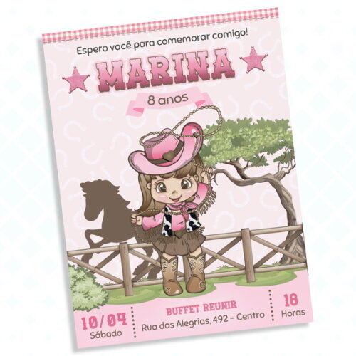 Convite Digital Boiadeira / Cowgirl