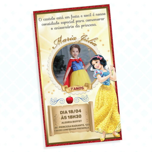 Convite Digital Branca de Neve