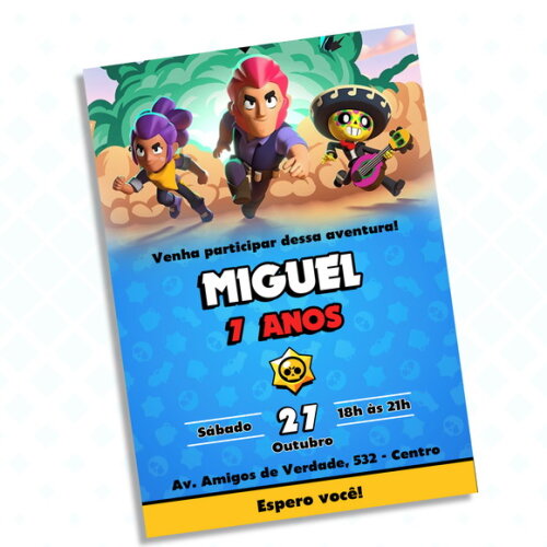 Convite Digital Brawl Stars