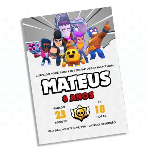 Convite Digital Brawl Stars