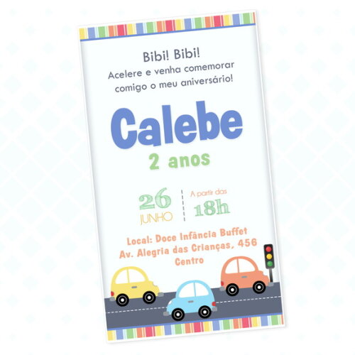 Convite Digital Carrinhos