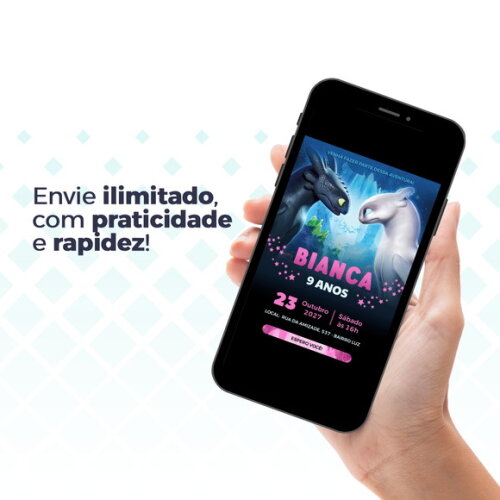 Convite Digital Como Treinar o Seu Dragão Rosa