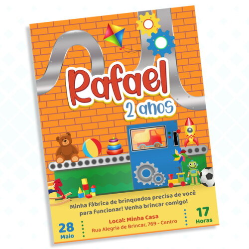 Convite Digital Fábrica de Brinquedos